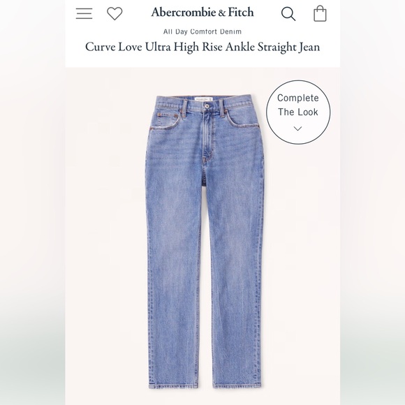 Abercrombie & Fitch Denim - Abercrombie & Fitch Curve Love Ultra High Rise Ankle Straight Jean